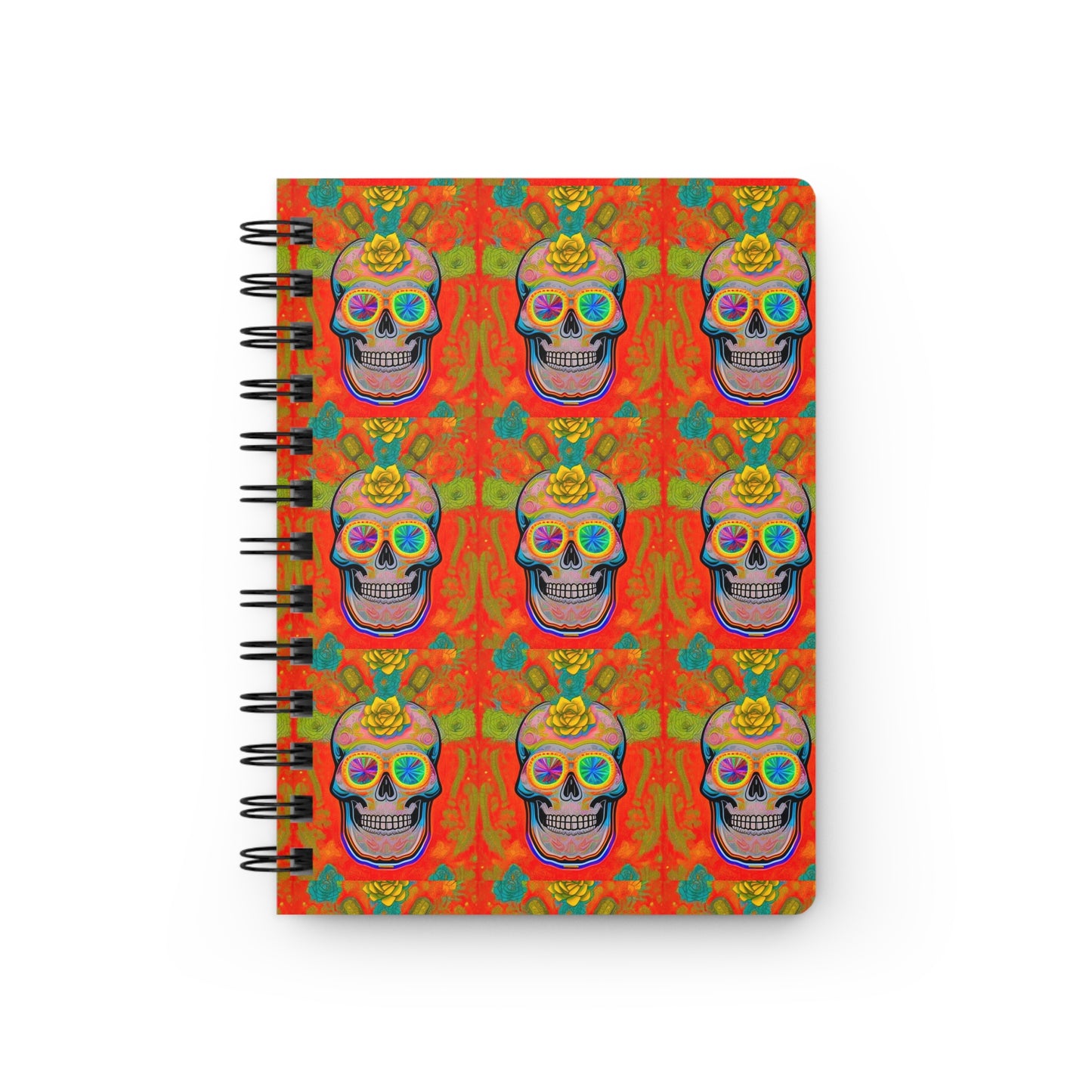 High Vibrations Neon Skeleton Writing Sketch Spiral Bound Journal