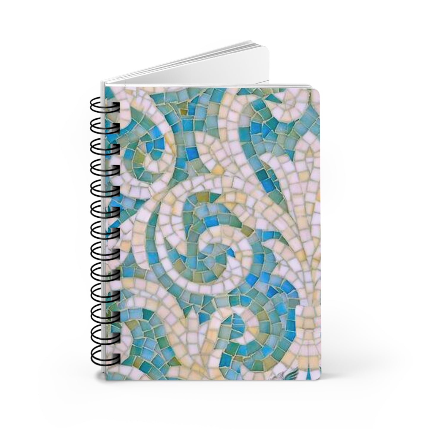 Aqua Mosaic Tile Writing Sketch Inspiration Spiral Bound Journal