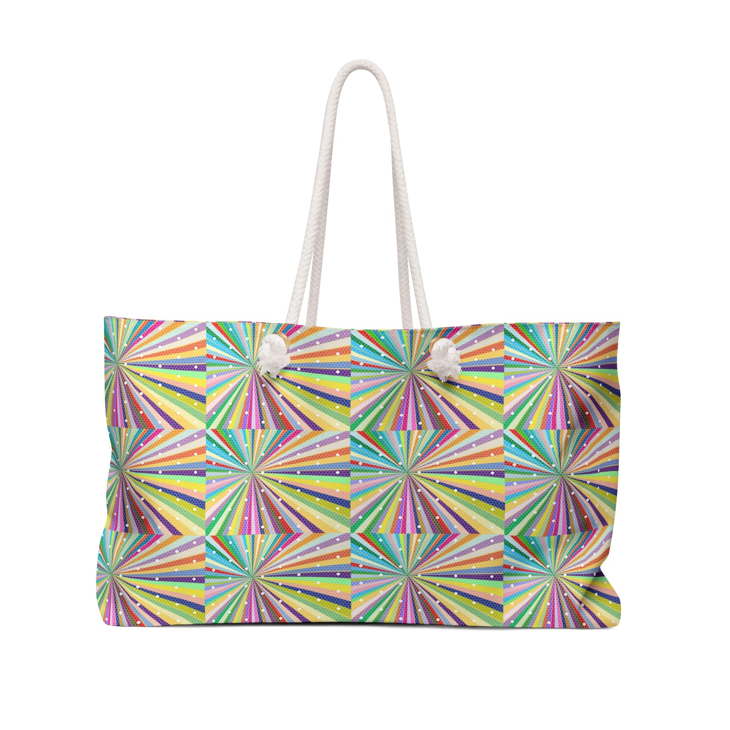 Spiral Spectrum Rainbow Decorative Shopper Market Beach Weekender Bag