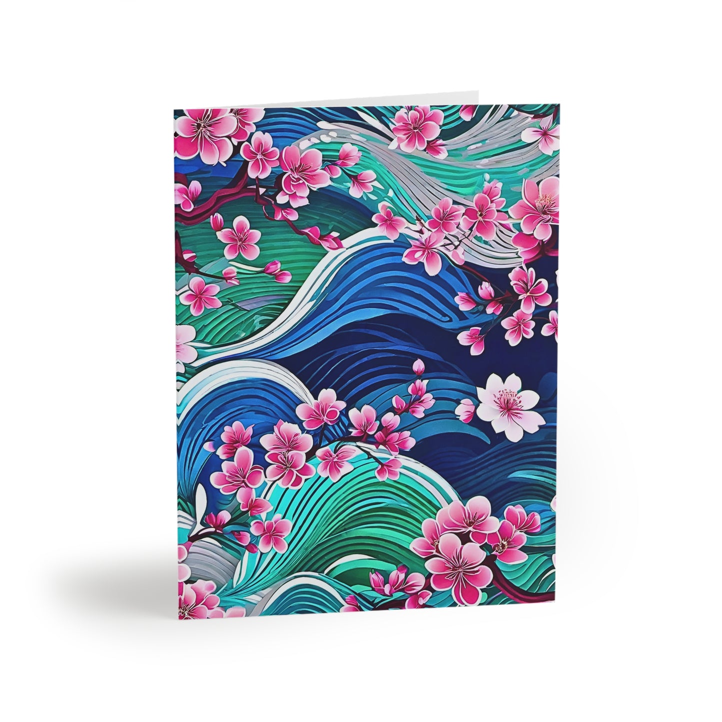 Japanese Mountains Cherry Blossoms Note Cards (8 pcs)