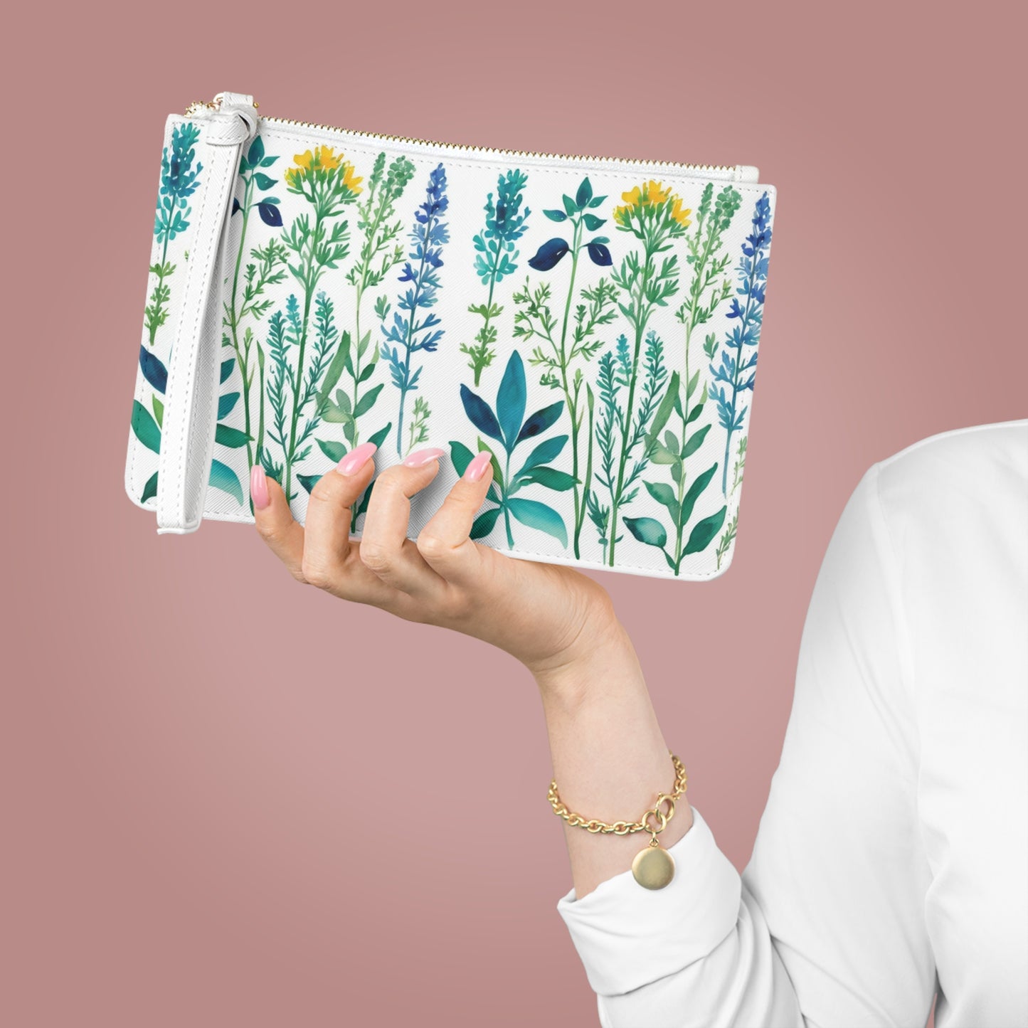 Spring Herbs Evening Daytime Fashion Pouch Clutch Bag