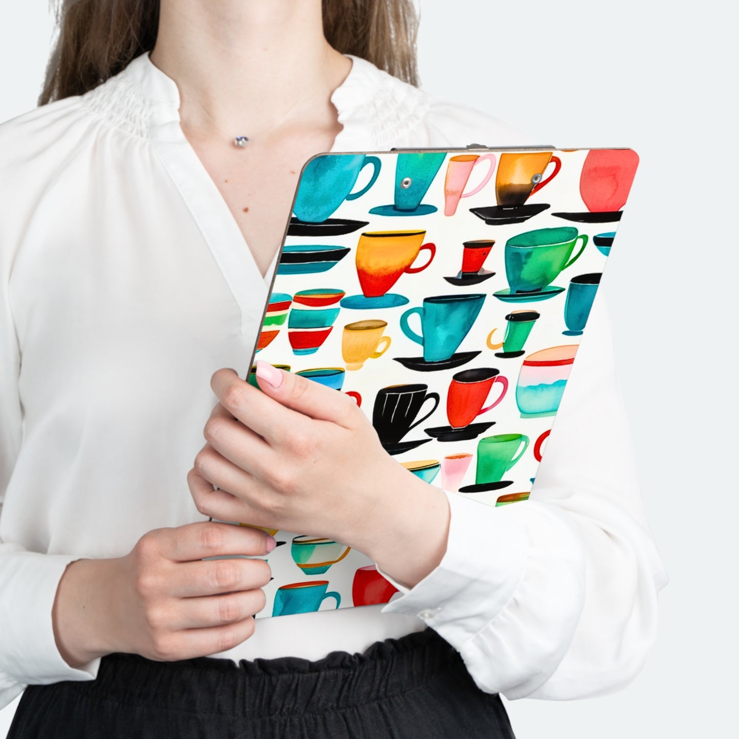 Coffee Cups Midcentury Modern Organizer Clipboard