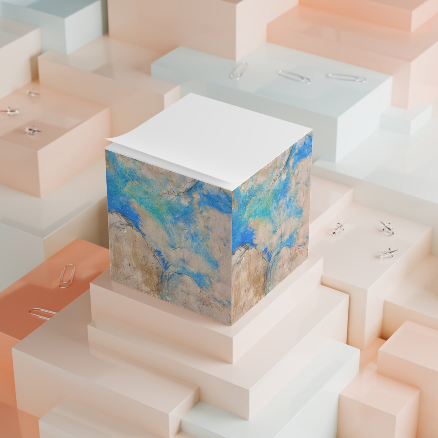 Fresco Clouds Italian Wall Painting Decorative Paper Note Cube