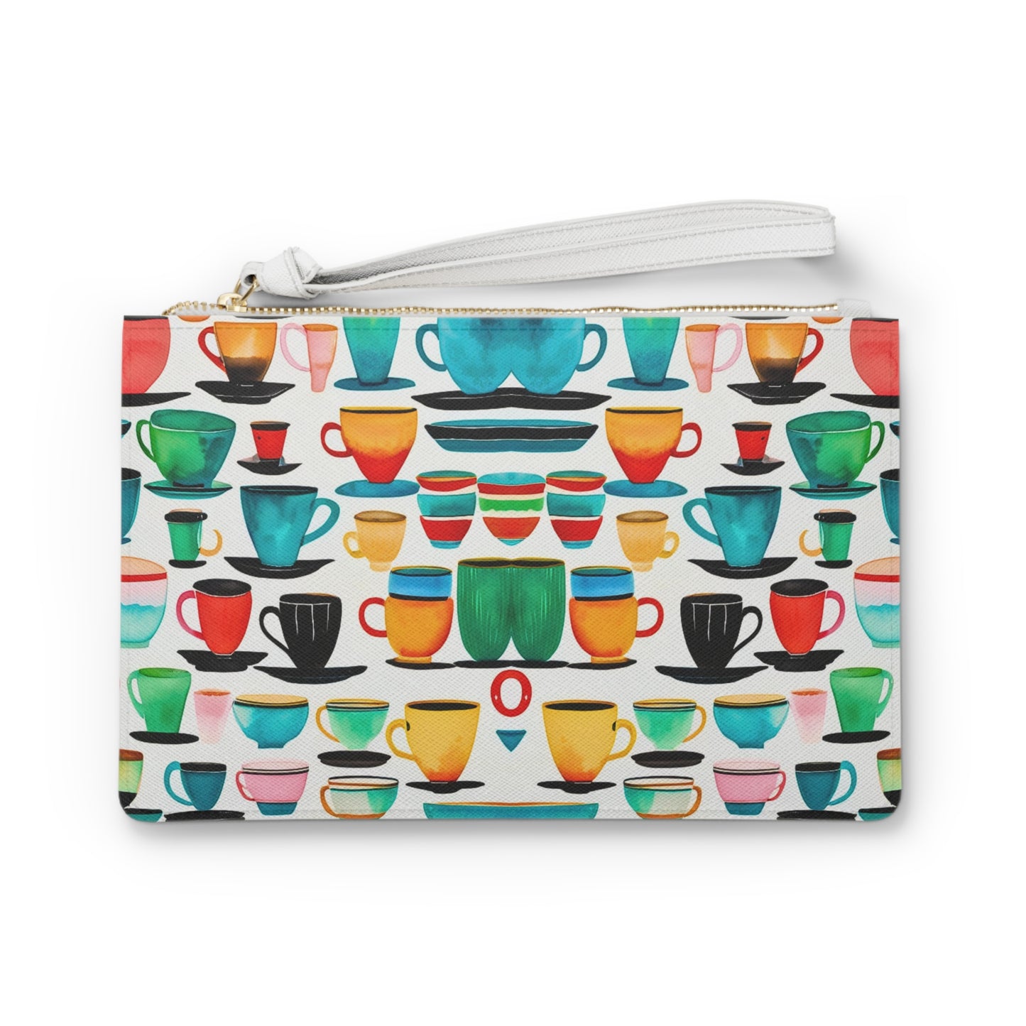 Coffee Cups Midcentury Modern Kitchen Daytime Evening Pouch Clutch Bag