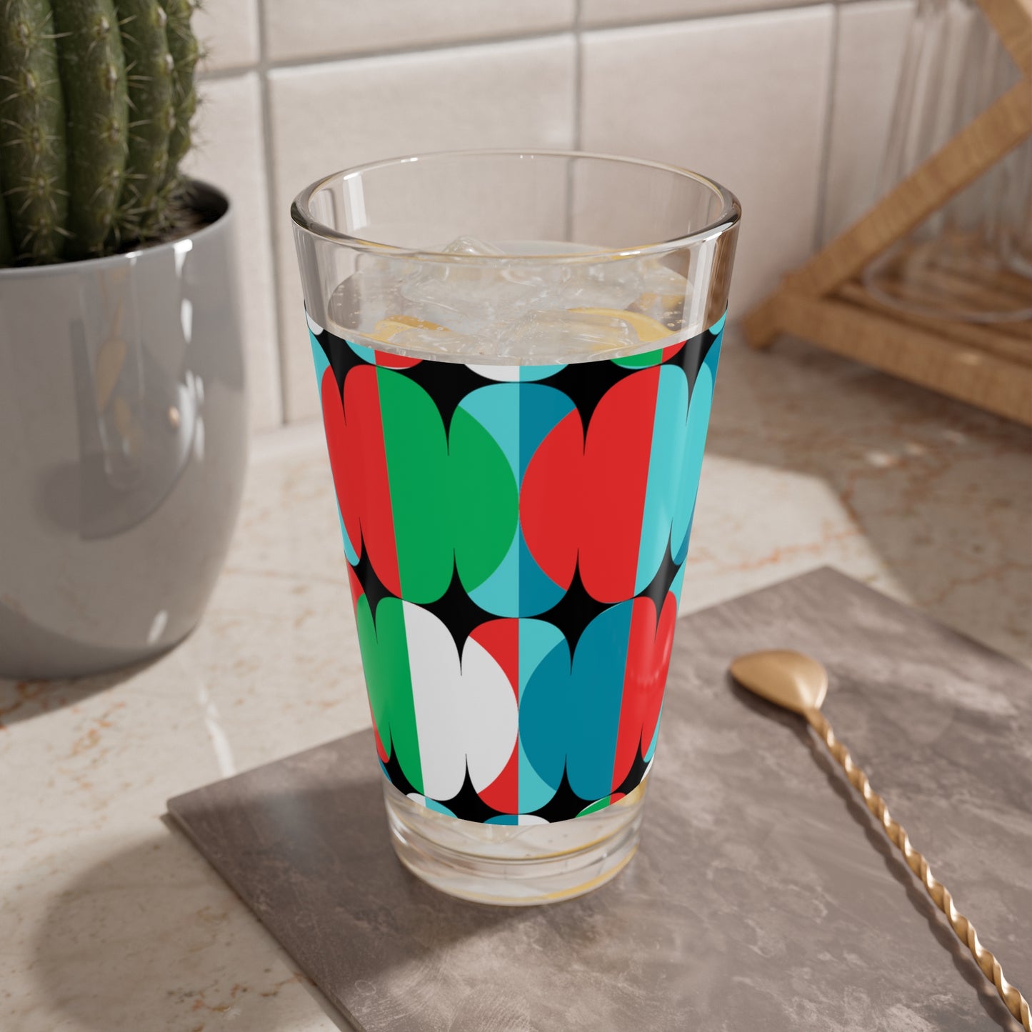 Studio City Midcentury Modern Cocktail Party Beverage Tea Entertaining Mixing Glass, 16oz
