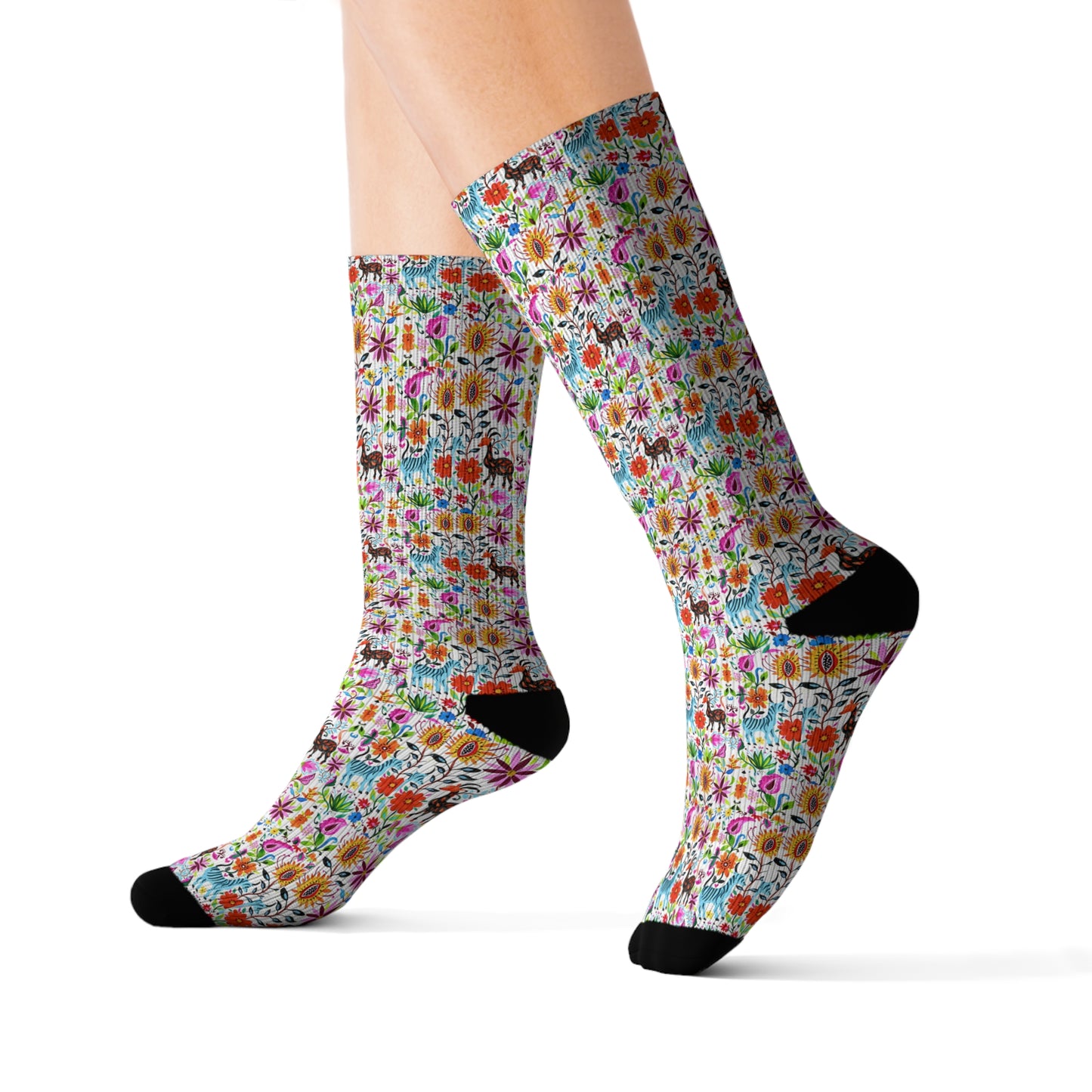 Otomi Festival of Springtime Folklore Floral Sublimation Socks