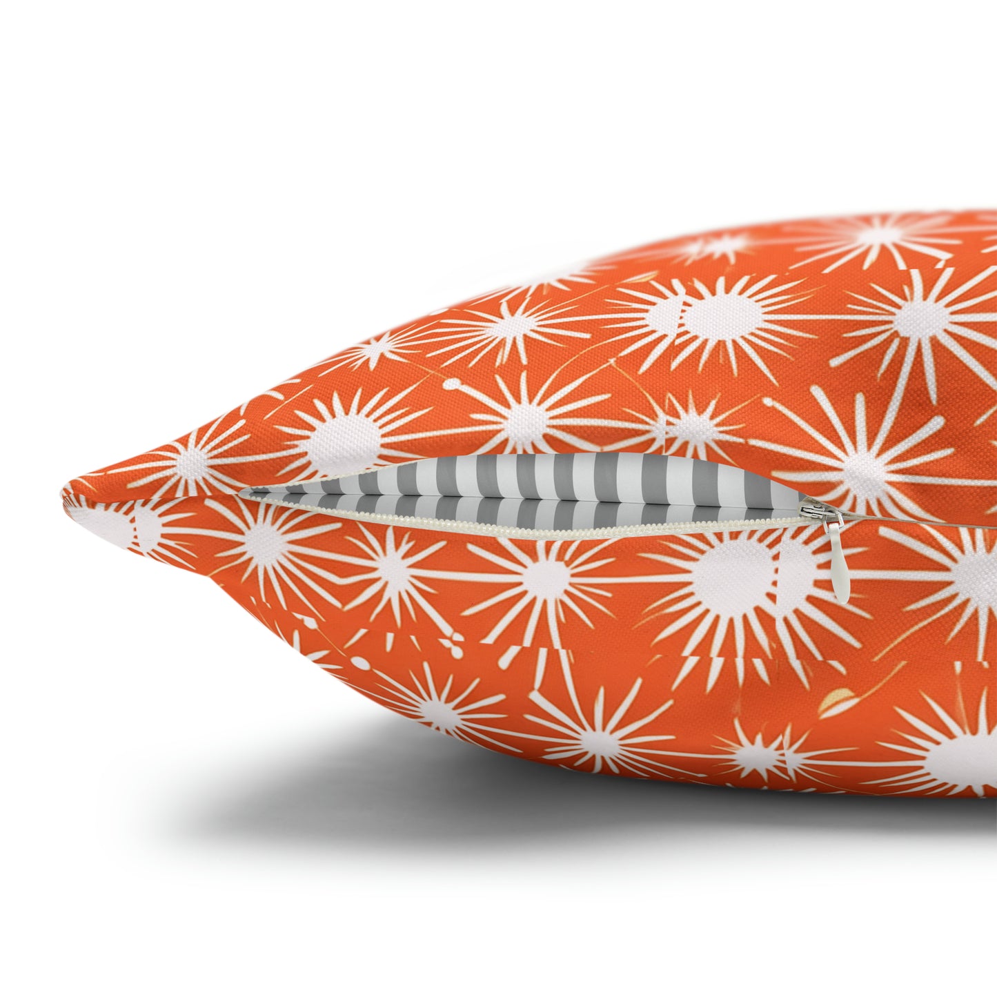 Cool Cat Moto Palm Springs Motorcycle Tour Midcentury Modern Children's Art Square Poly Canvas Pillow Cover