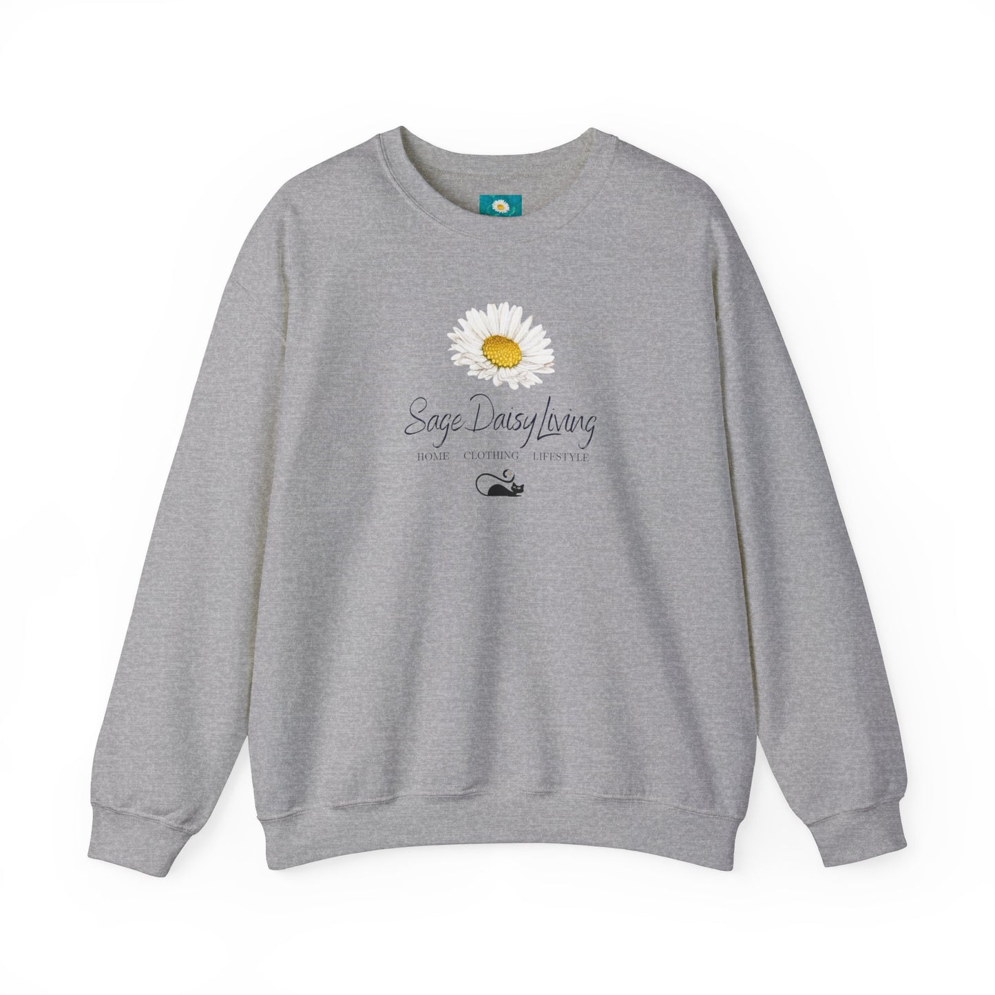 SageDaisy Living Atomic Cat Midcentury Modern Signature Adult Unisex Heavy Blend™ Crewneck Sweatshirt