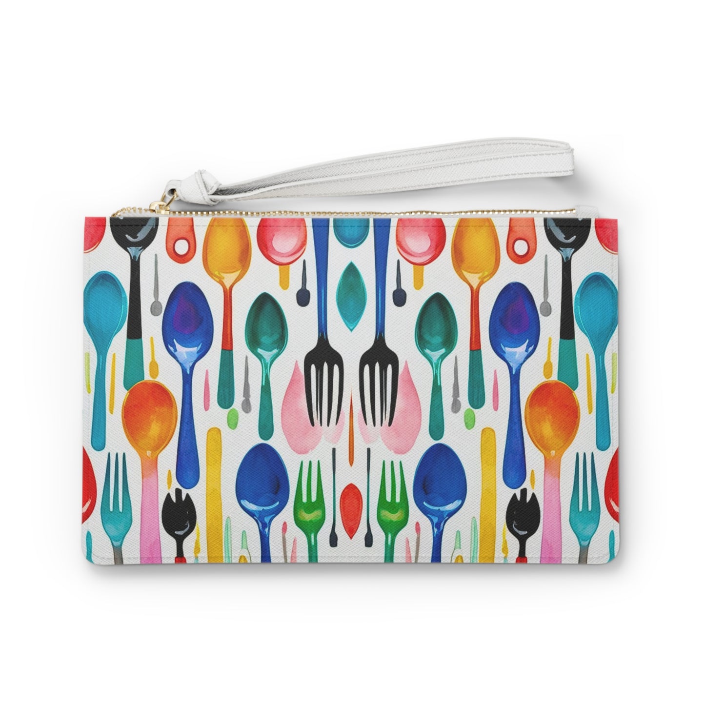 Utensils Midcentury Modern Decorative Evening Daytime Pouch Clutch Bag