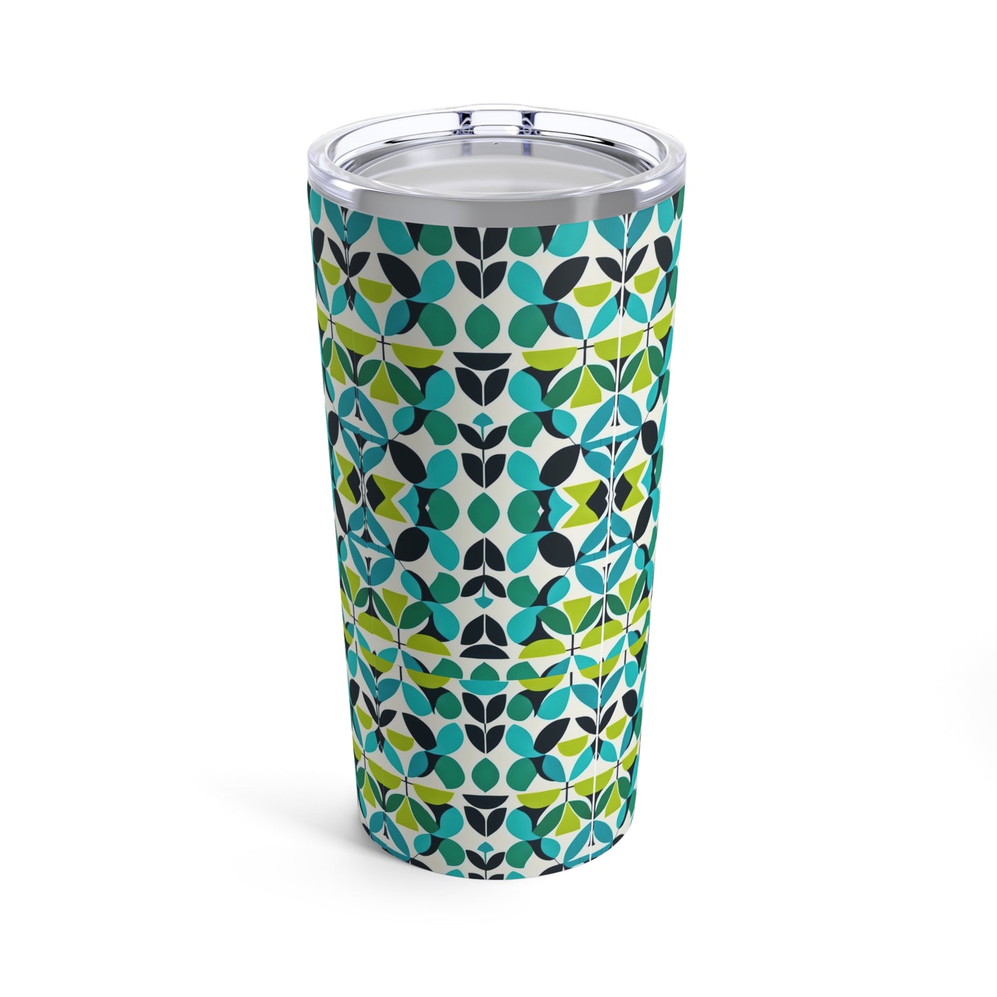 Midcentury Modern Green Foliage Pattern Hot Cold Beverage Travel Decorative Tumbler 20oz