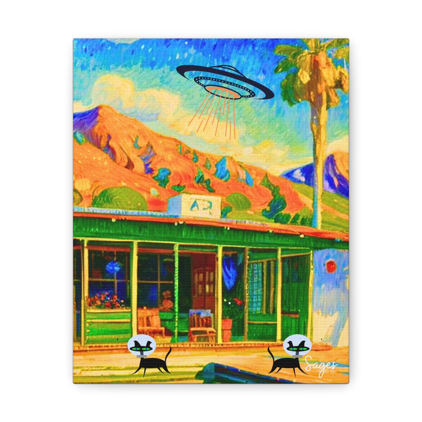 Palm Springs Desert Catranauts Midcentury Modern Art Canvas Gallery Wraps