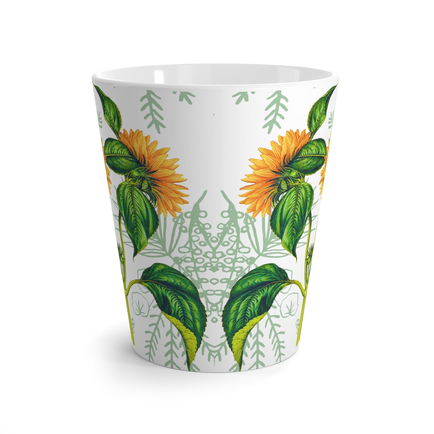 Summer Sunflower Botanical Cappuccino Beverage Latte Mug