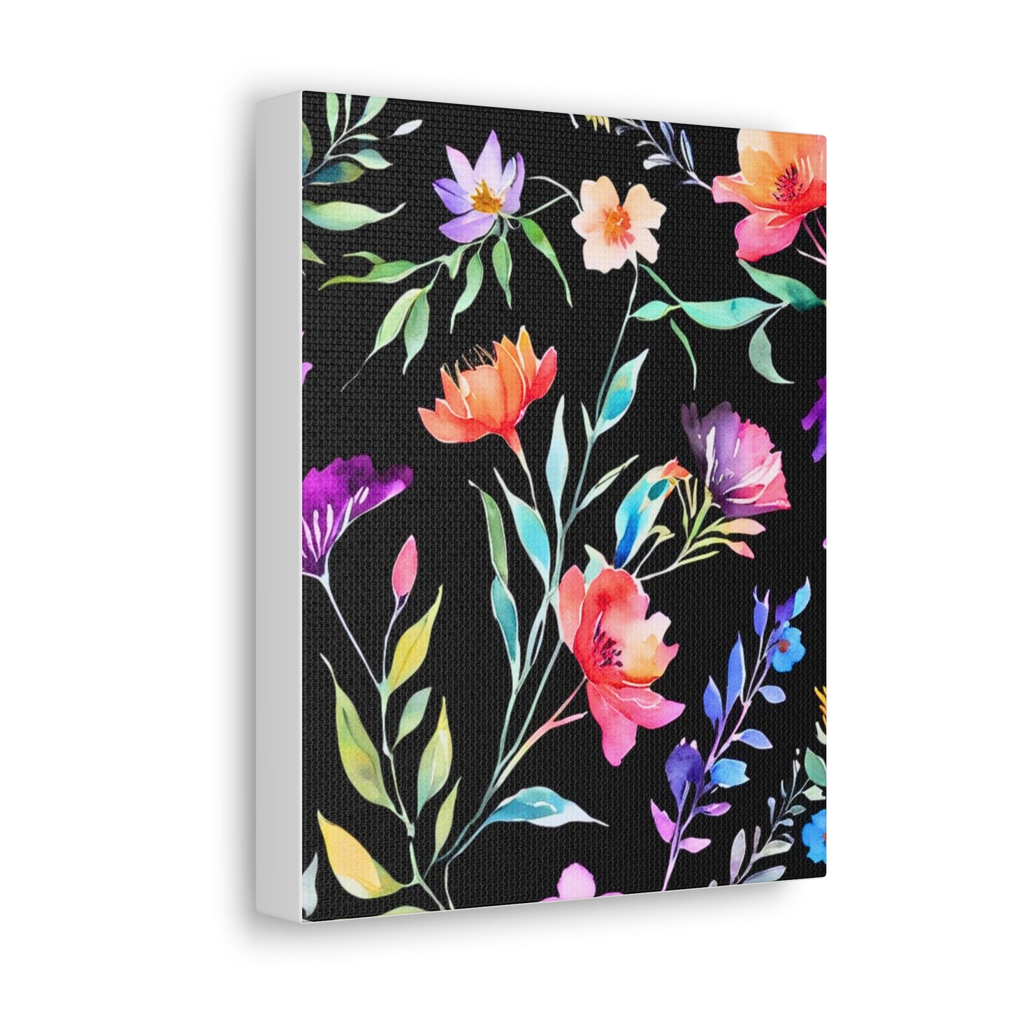Midnight Floral I Watercolor Original Art Canvas Gallery Wraps