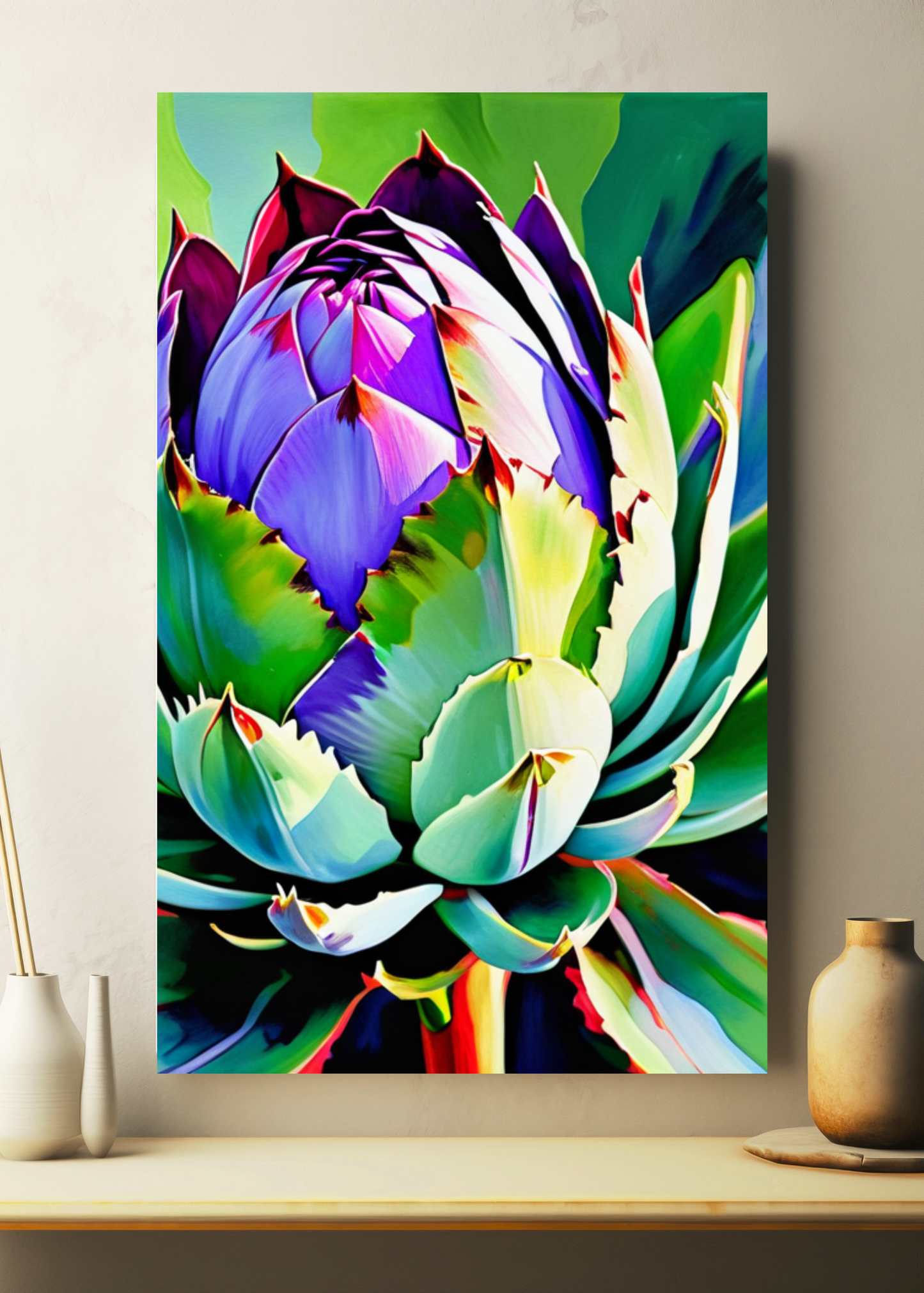 Vivid Artichoke Garden Kitchen Art Canvas Gallery Wraps