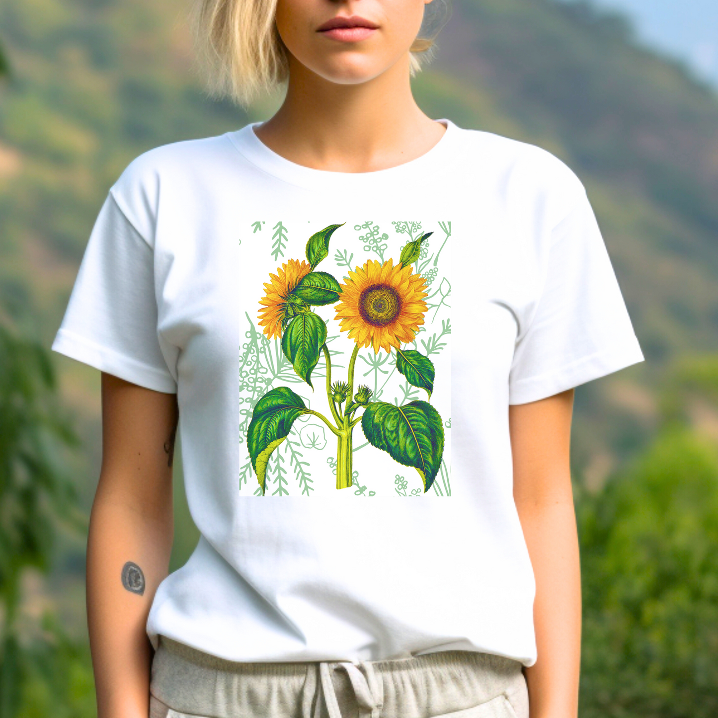 Summer Sunflower Botanical Unisex Jersey Short Sleeve Tee