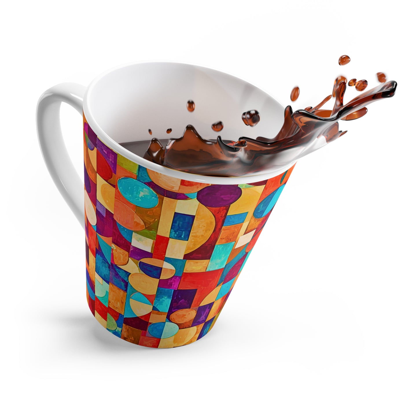 Painterly Cubist Cappuccino Latte Mug