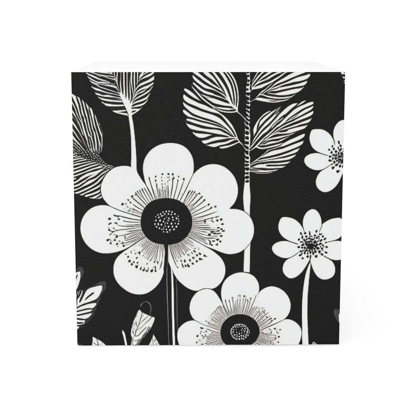Black and White Poppies Mod 1960s Pop Art Decorative Paper Note Cube