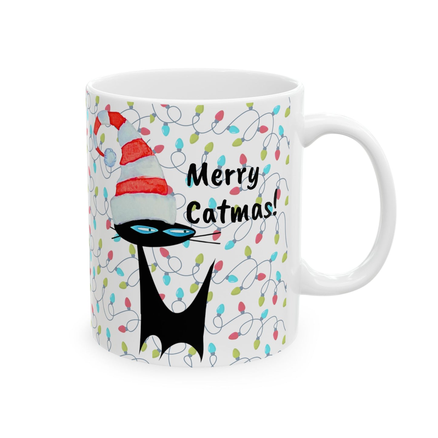 Merry Catmas! Coffee Tea Holiday Ceramic Mug Special Christmas Edition 2024