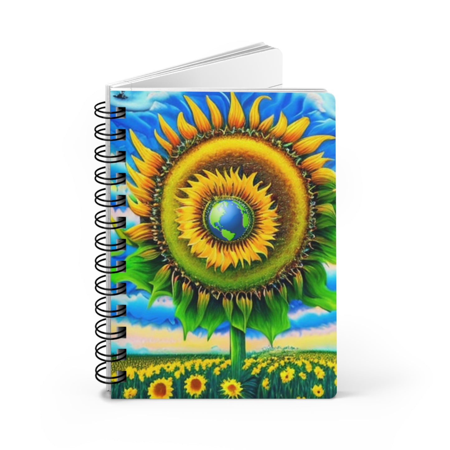 Spiral Earth Sunflower Writing Sketch Inspiration Spiral Bound Journal