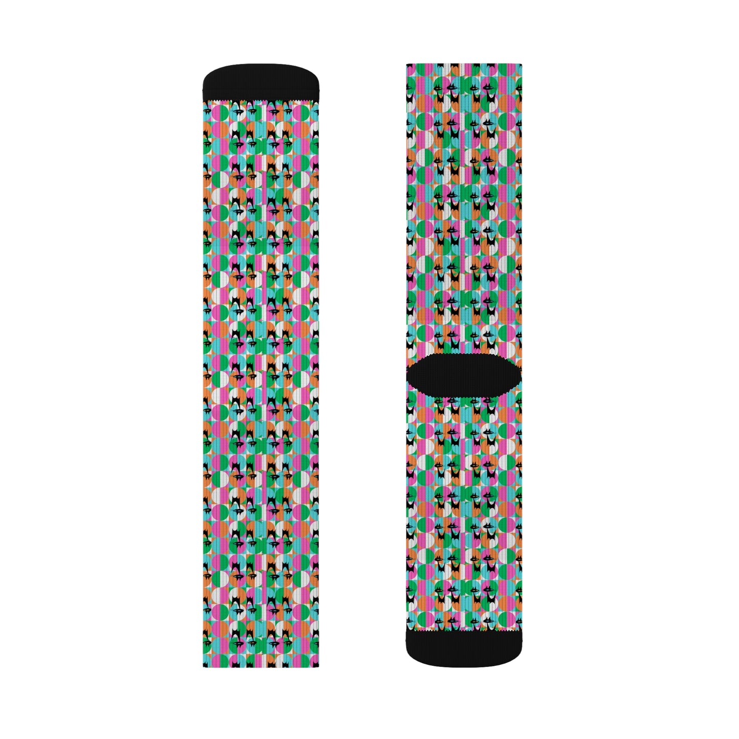 Mod Cats Midcentury Modern Atomic Sublimation Socks
