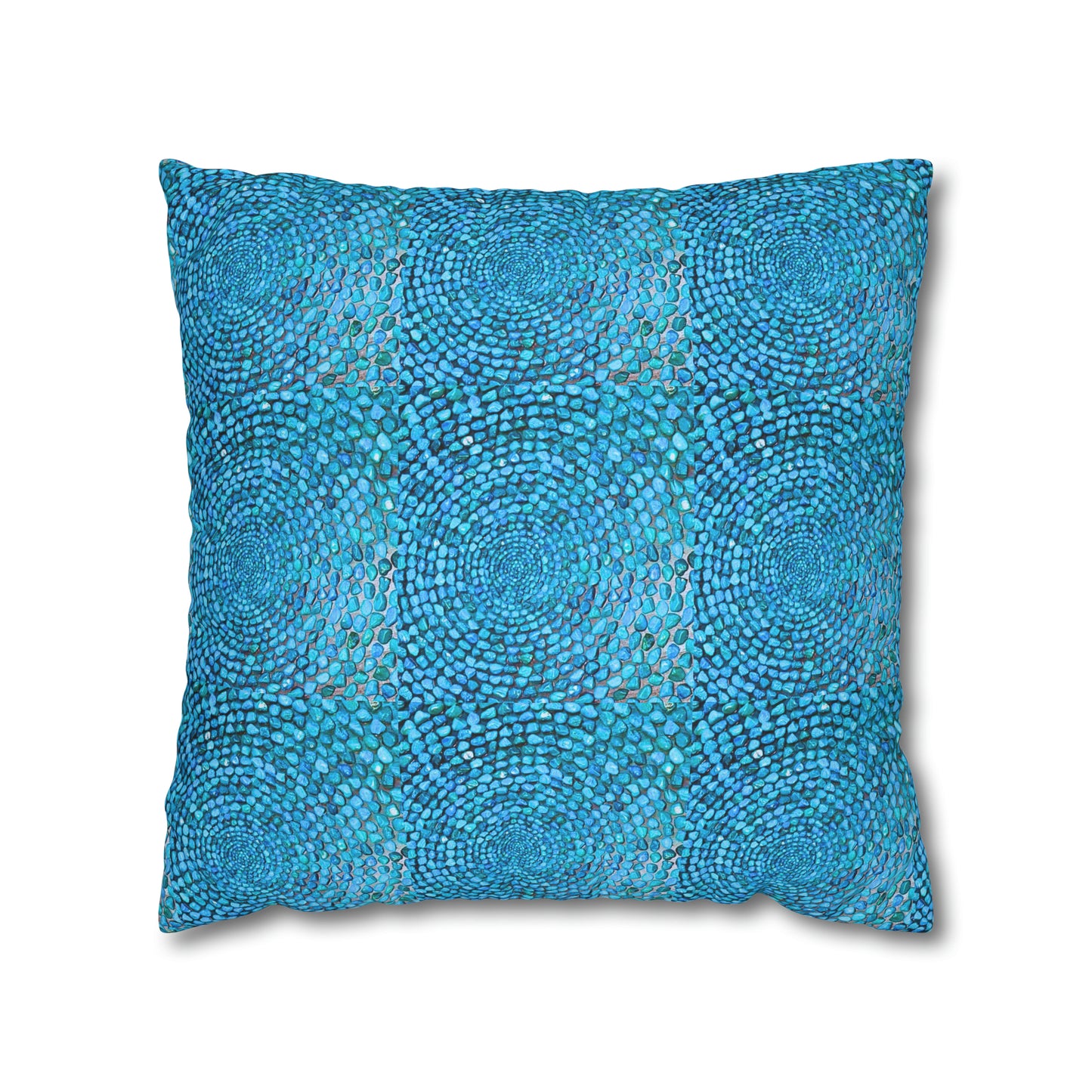 Turquoise Stones Natural Southwestern Decorative Accent Spun Polyester Pillow Cover