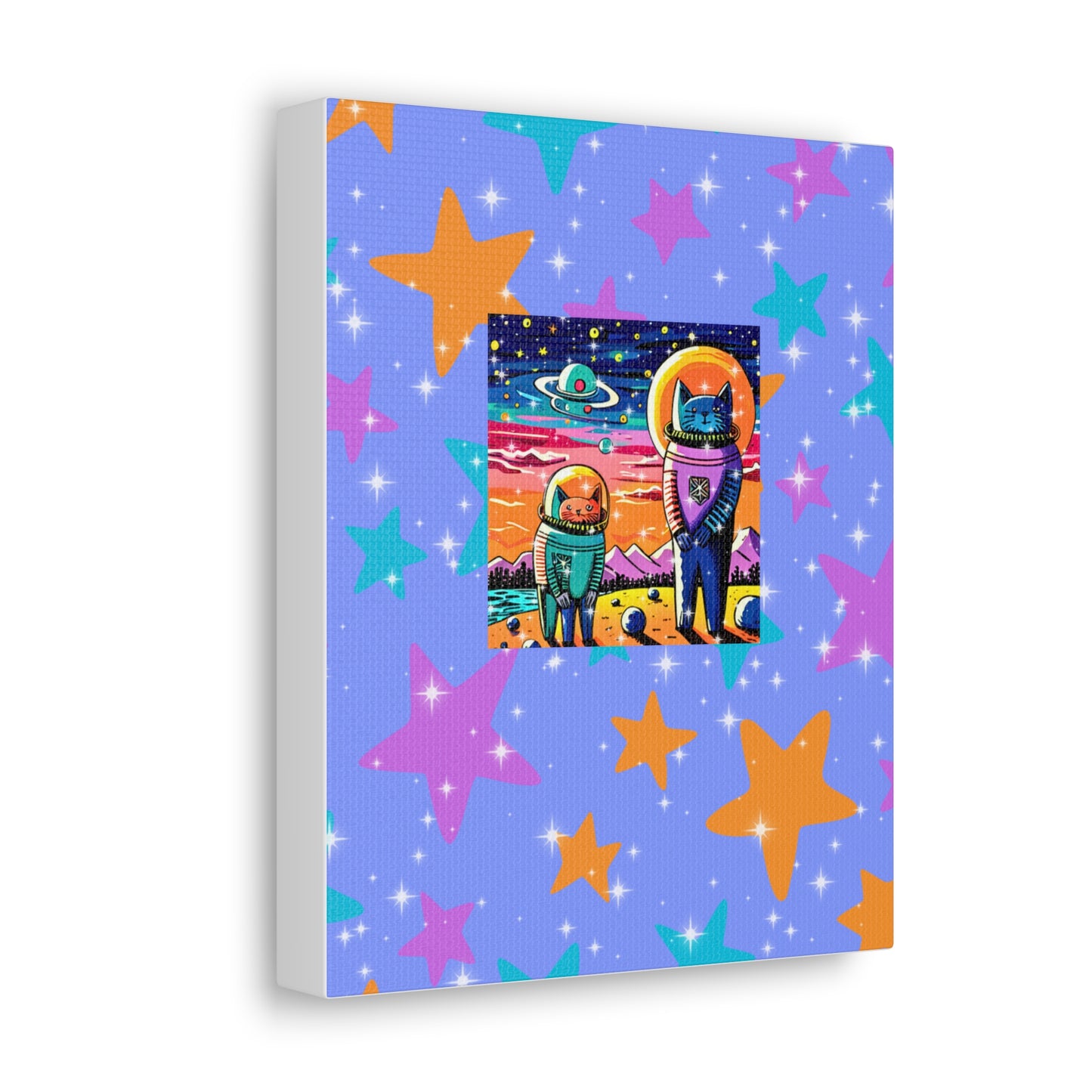 Sam and Rocky  Mars Expedition Galaxy Outer Space Astronauts Children's Art Canvas Gallery Wraps