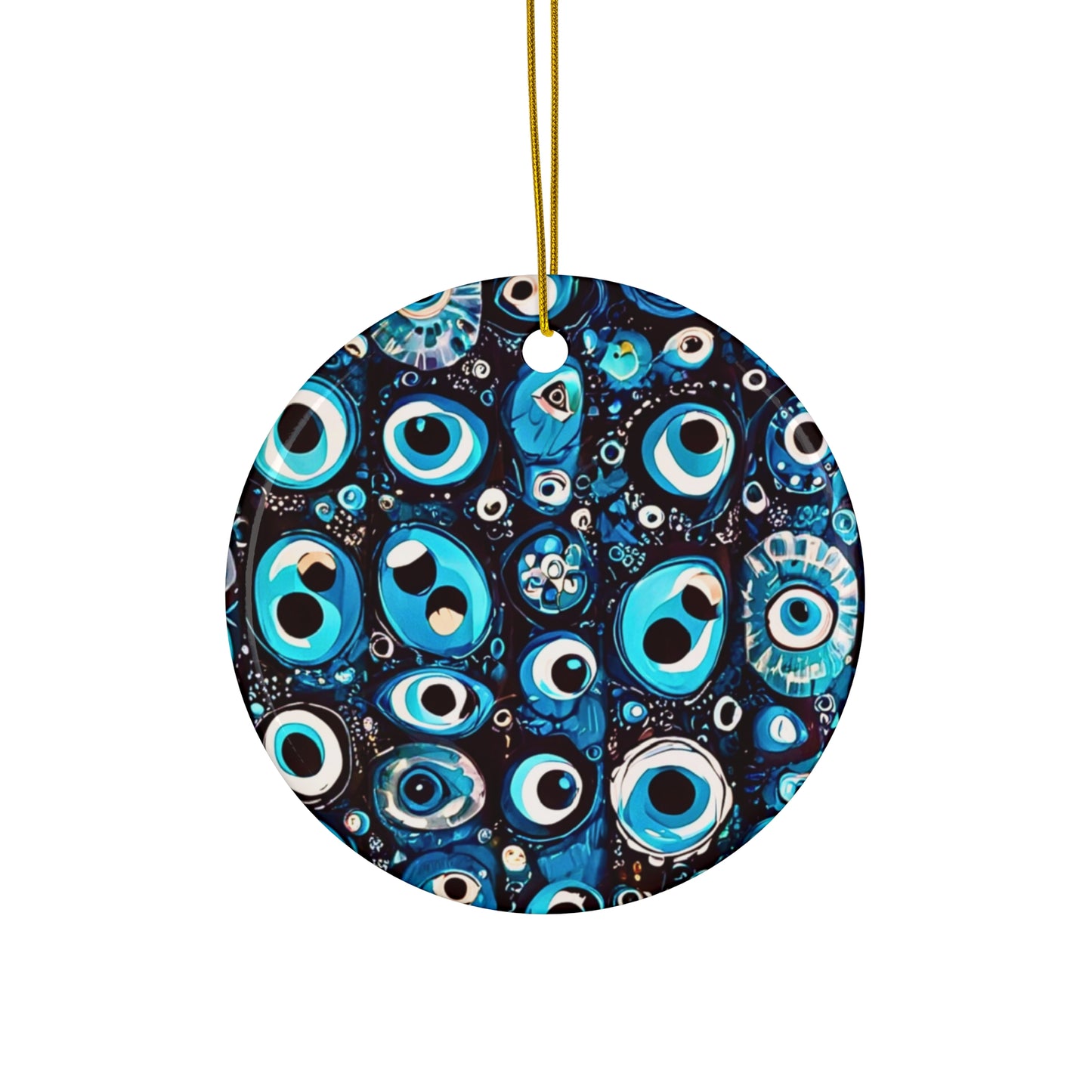 Blue Eyes Midcentury Modern Ceramic Ornament