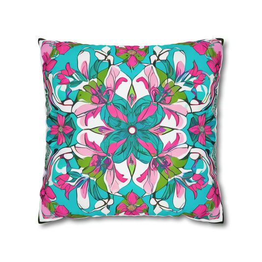 Savannah Porch Afternoon Deep Southern Floral Pattern Decorative Spun Polyester Pillow Cover