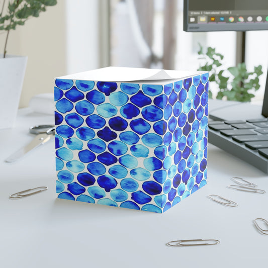 Blue Sea Glass Note Cube