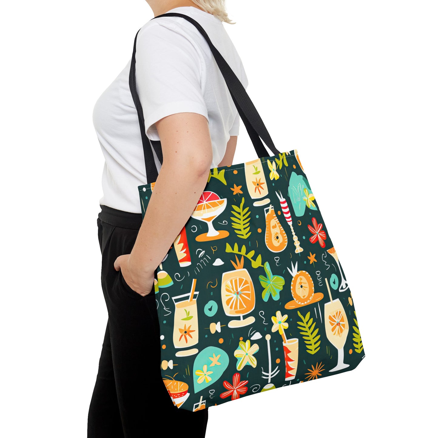 Tiki Summer Midcentury Modern Book Tote Bag