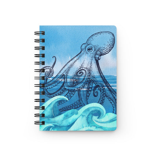 Octopus Ocean Creature Coastal Travel Writing Inspiration Spiral Bound Journal