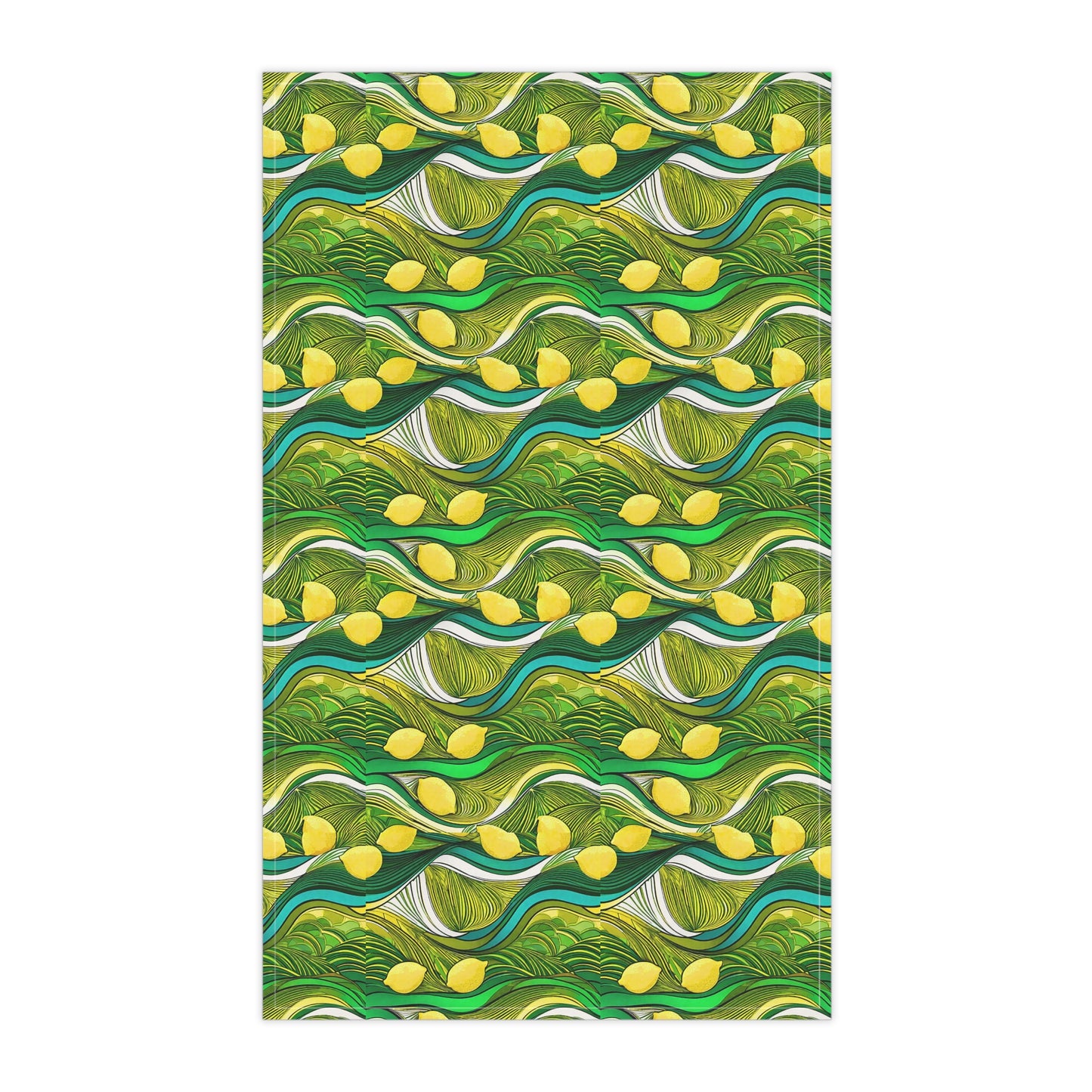 Modern Lemon Waves Entertaining Home Decorative Kitchen Tea Towel/Bar Towel