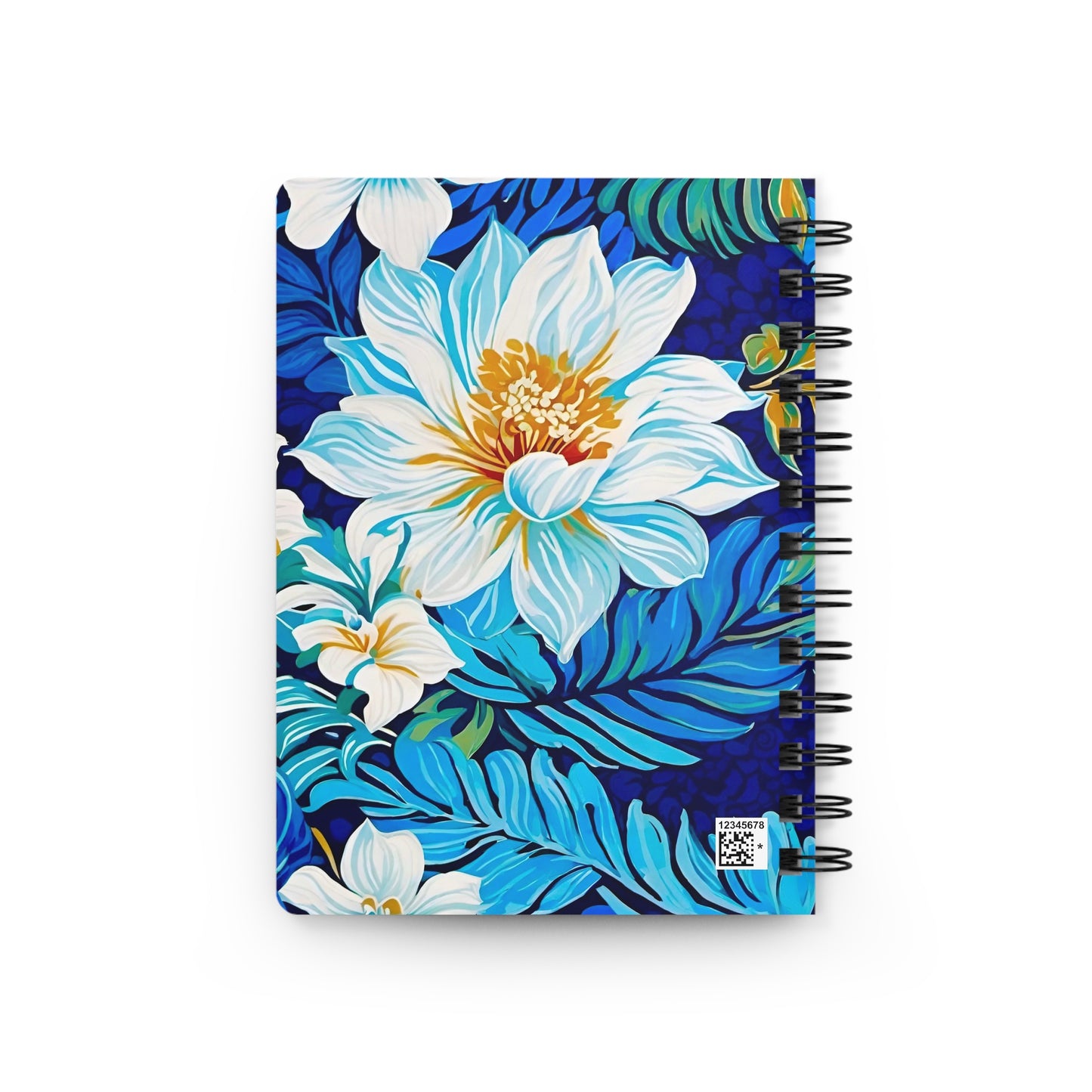 Hawaiian White Orchid Tropical Paradise Luau Writing Sketch Inspiration Travel Spiral Bound Journal
