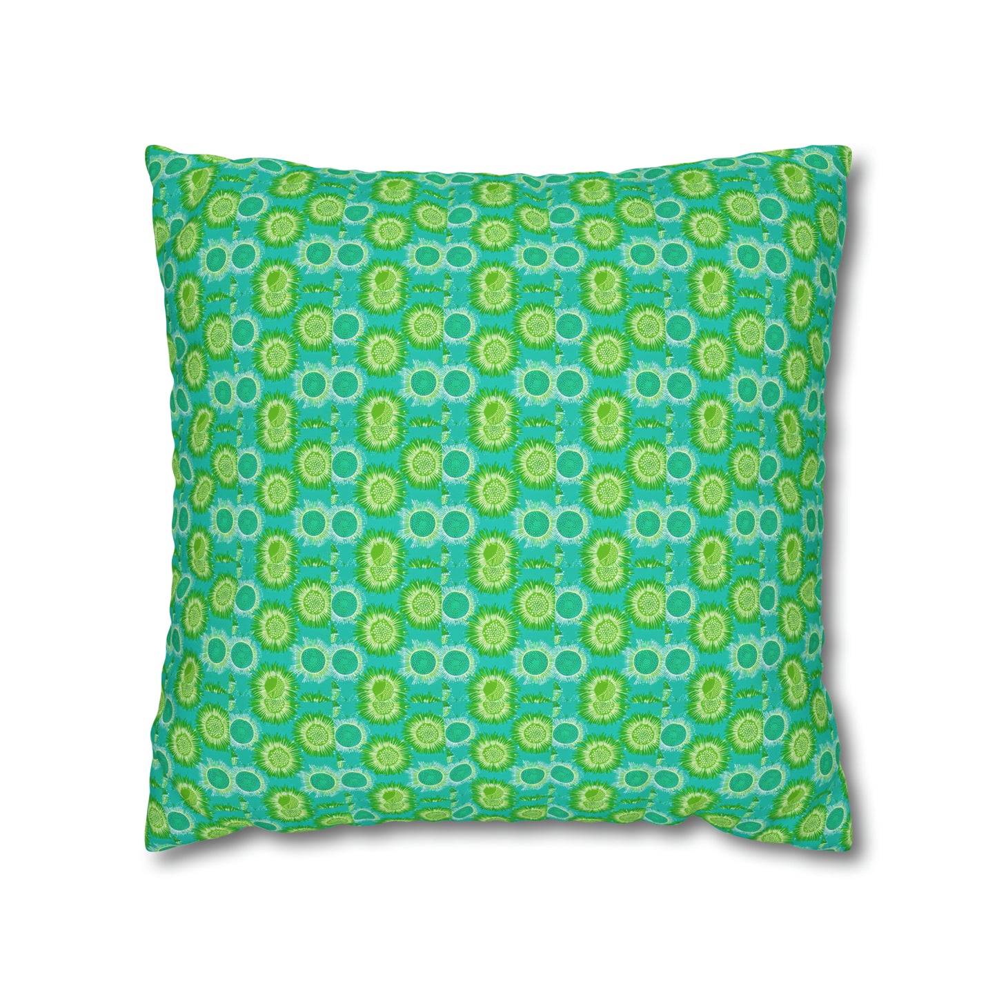 Lime Green Midcentury Modern Starbursts Pattern Decorative Spun Polyester Pillow Cover