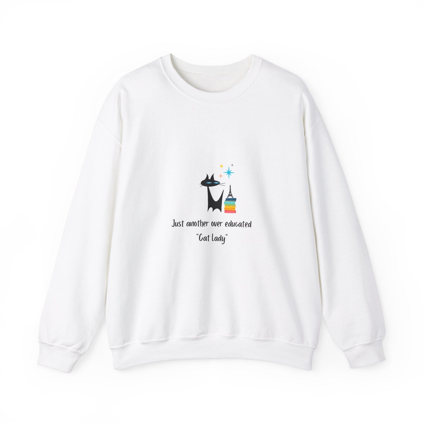 Just Another Over Educated Cat Lady Midcentury Modern Cat Unisex Heavy Blend™ Crewneck Adult Sweatshirt