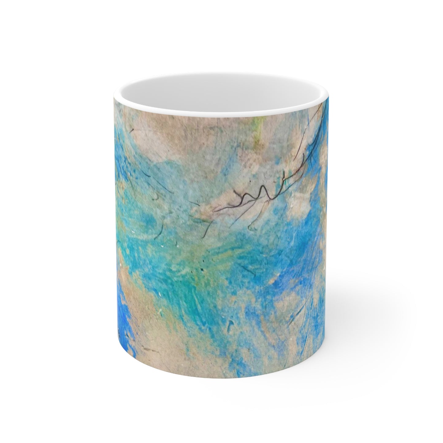 Fresco Clouds Painting Abstract Hot Beverage Coffee Tea Decorative Ceramic Mug 11oz