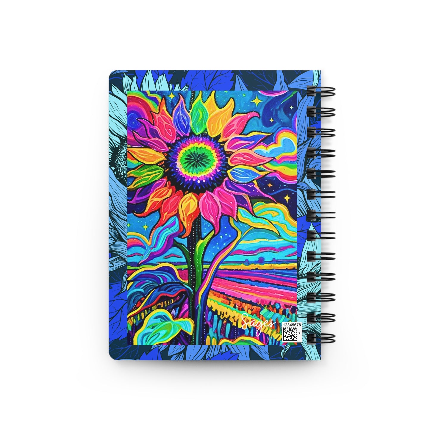 Electric Sunflower Collage Writing Sketch Inspiration Spiral Bound Journal