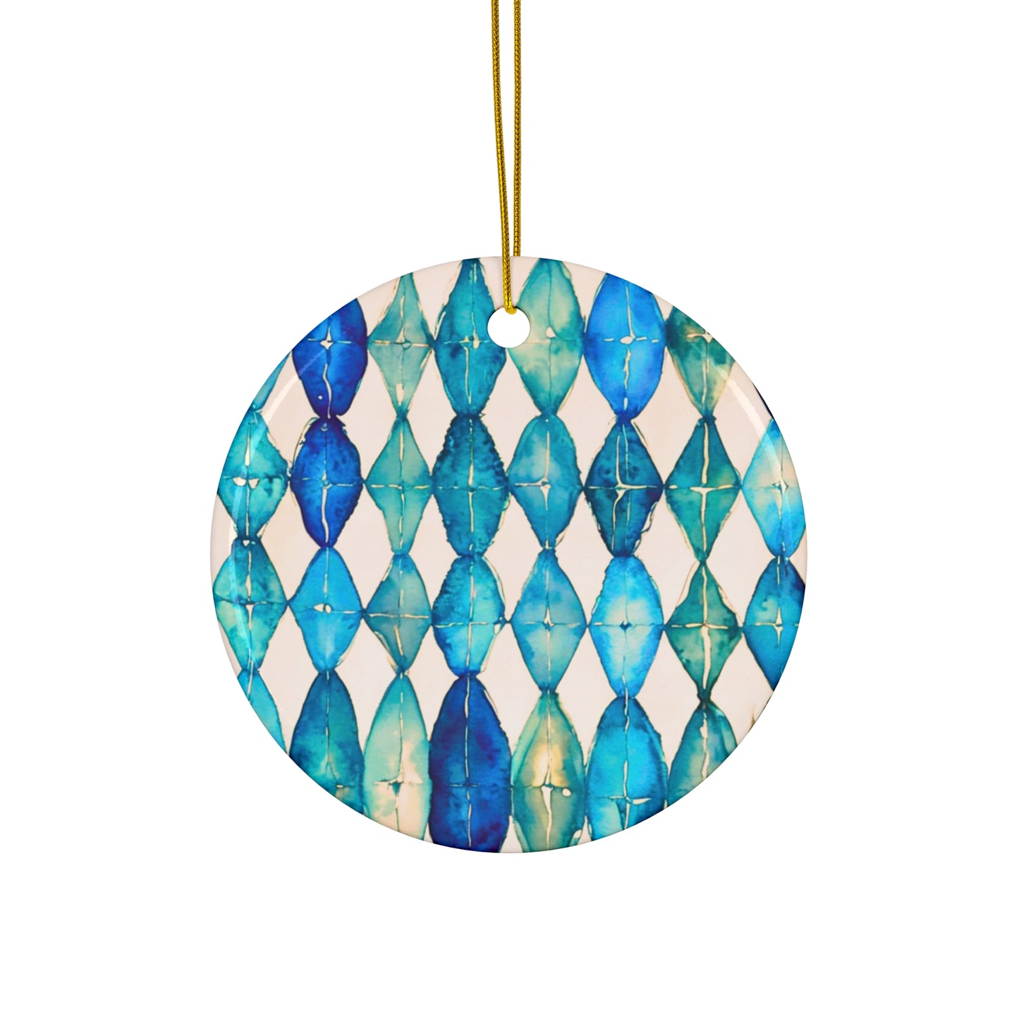 Seaside Argyles Ceramic Ornament