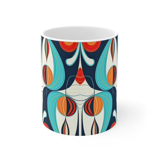 Samba Midcentury Modern Pattern 1950s Vintage Hot Cold Beverage Coffee Tea Ceramic Mug 11oz