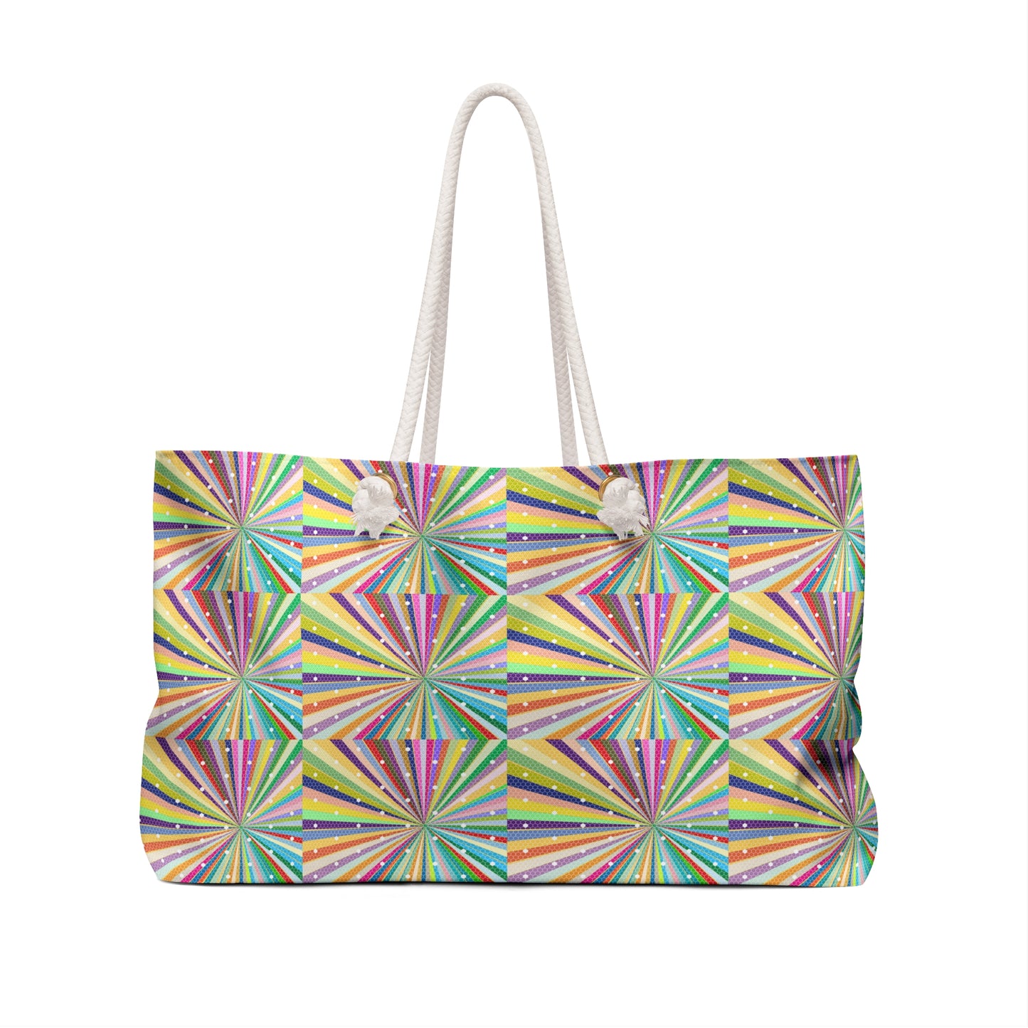Spiral Spectrum Rainbow Decorative Shopper Market Beach Weekender Bag
