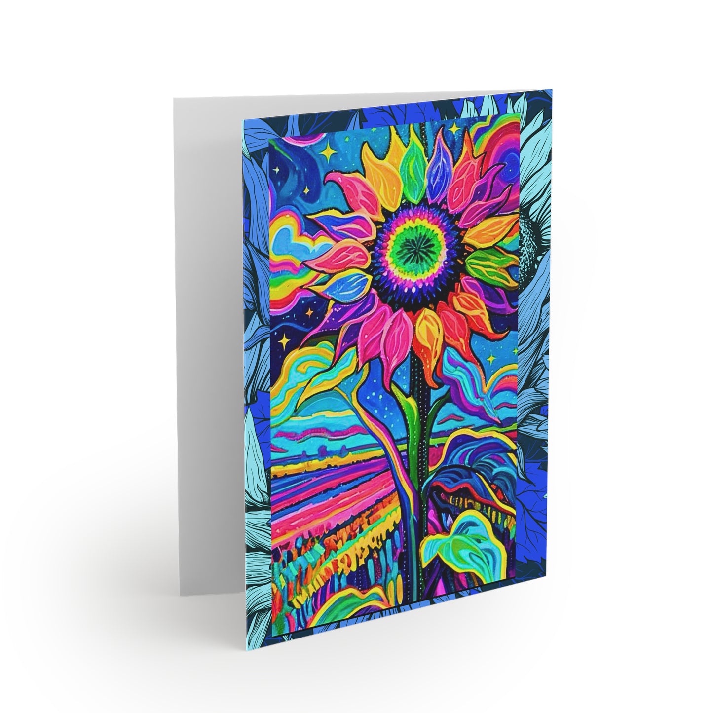 Electric Sunflower Collage Note Greeting Cards (8 pcs)