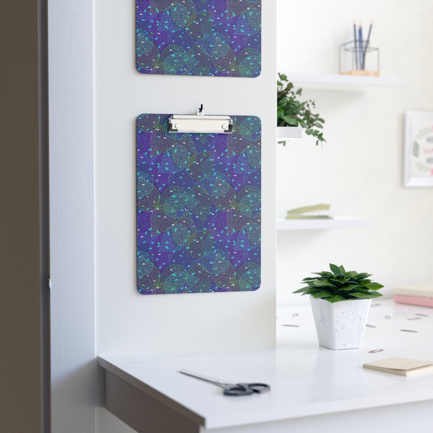 Iridescent Leaves Organizer Clipboard