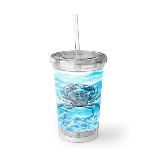Coastal Summer Crab Cold Beverage Travel Suave Acrylic Cup (Limited Edition June 2024)