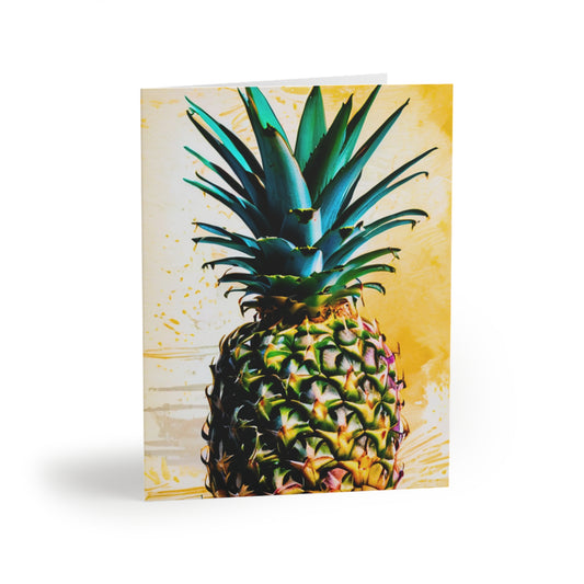 Yellow Watercolor Pineapple Decorative Note Greeting Cards (8pcs)