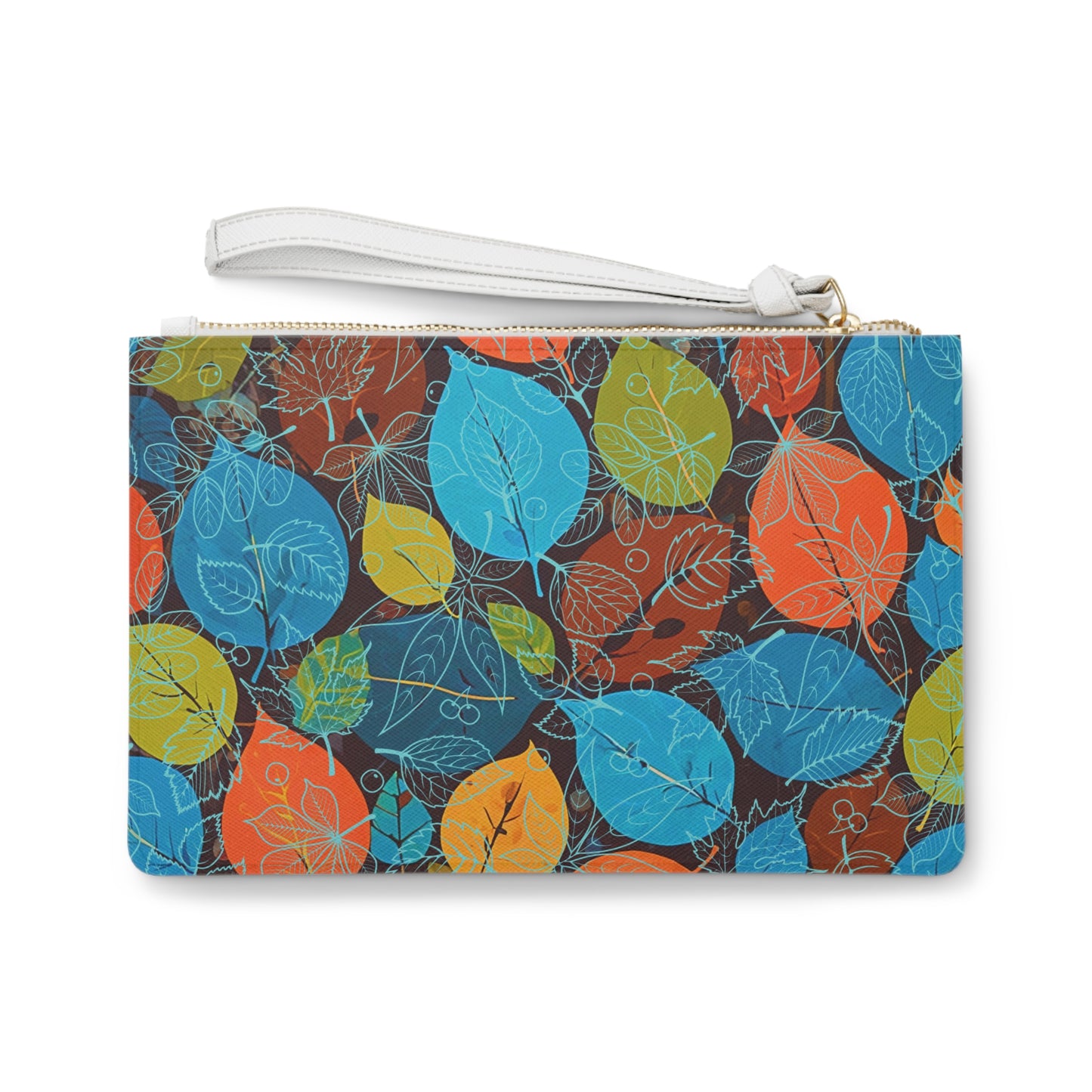 Scattered Leaves Pouch Clutch Bag