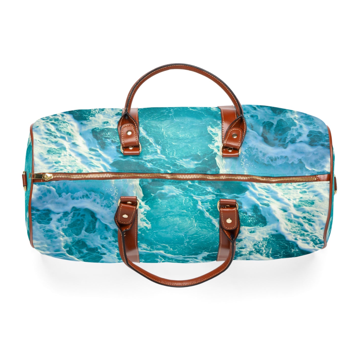 Ocean Blue Waves Coastal Waterproof Travel Bag