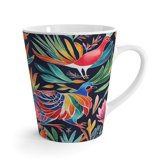 Neon Birds of a Feather Cappuccino Latte Mug