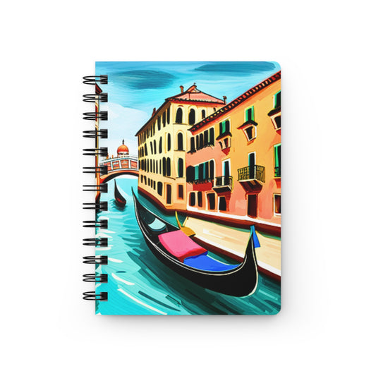 Venetian Gondola Grand Canal Venice Italy Travel Writing Sketch Inspiration Spiral Bound Journal