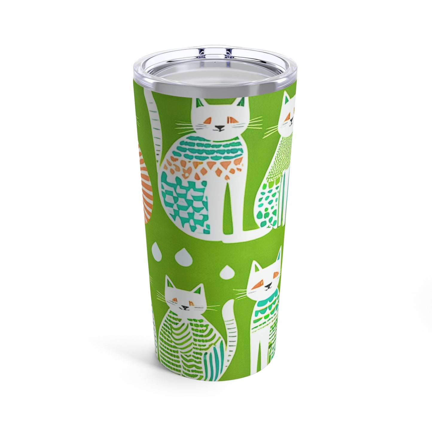 Cat Fashionistas Midcentury Modern Pattern Hot Cold Beverage Travel Tumbler 20oz