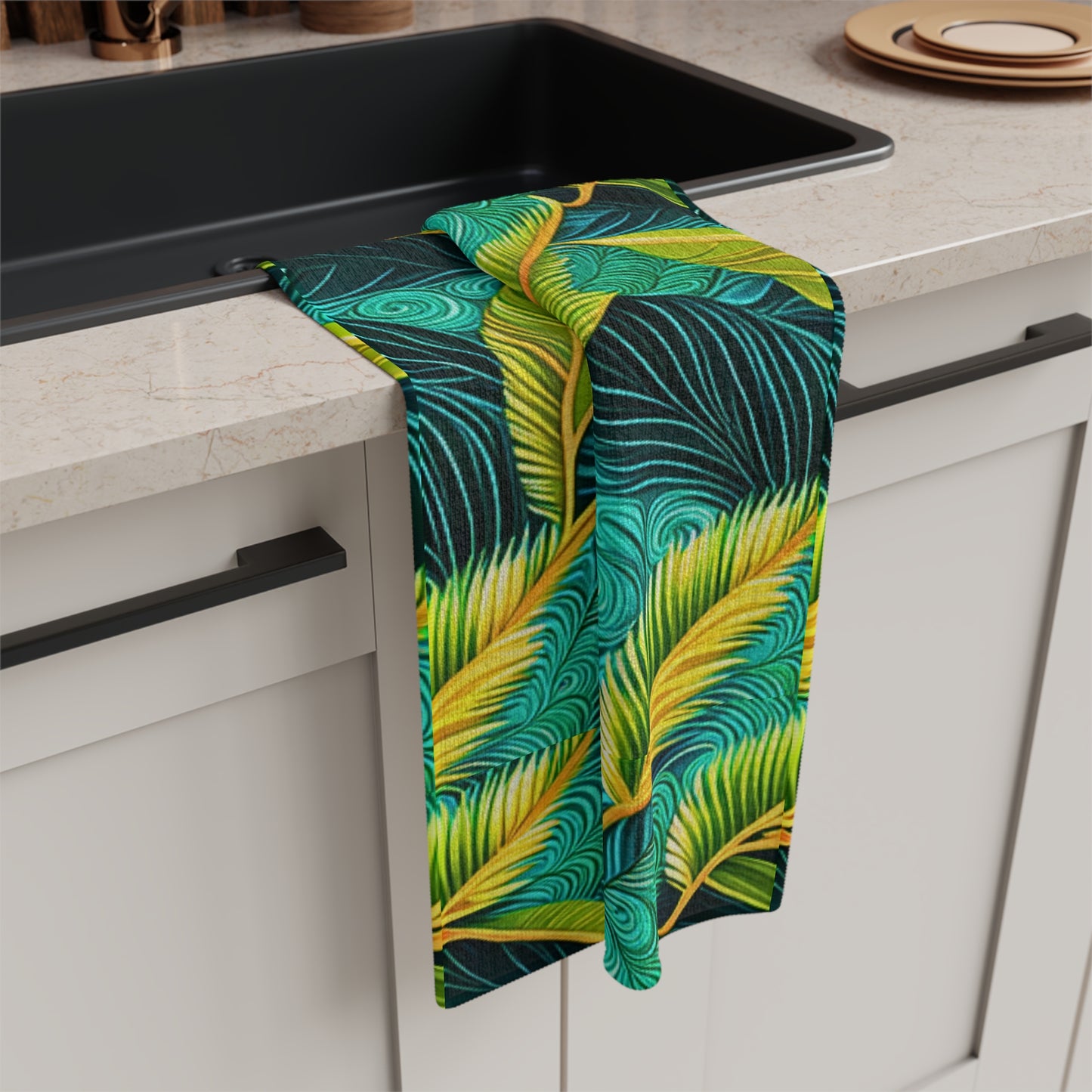 Madagascar Tropical Forest Palms Indian Ocean Africa Decorative Kitchen Waffle Microfiber Tea Towel/Bar Towel